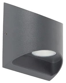 Zewnetrzna Nowoczesna lampa ścienna zewnętrzna ciemnoszara z LED 2-światłowa IP54 - Mal Nowoczesny Oswietlenie zewnetrzne