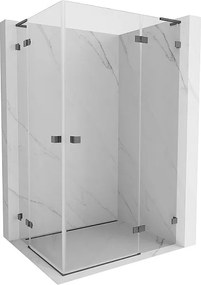 Mexen Lunar L Duo kabina prysznicowa uchylna prawa 120 x 95 cm, transparent, gun gray szczotkowany - 834L-120P-095L-66-00