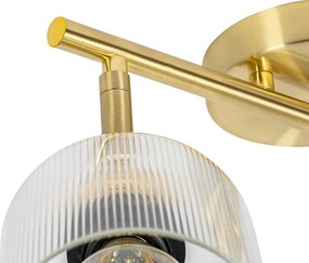 Plafon z kloszem złoty ze szkłem 2-punktowy regulowany - Laura