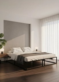 Czarne metalowe łóżko w stylu industrialnym 180x200 cm C1-R92