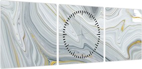 Obraz - Abstrakcja (z zegarem) (90x30 cm)