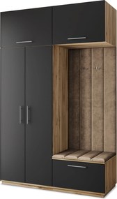 Masseno Garderoba REMA 150/240/60 cm Nowoczesna Szafa do Przedpokoju Dąb wotan, MONOLITH 09 (Beżowy)