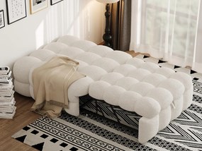 Łóżko rozkładane pikowane - Otomana 2 w 1 - Składana kanapa - Łóżko pojedyncze - Beżowy