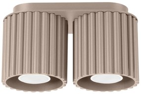 Plafon dwupunktowy AURA 2 taupe GU10 ryflowany SOLLUX  LIGHTING