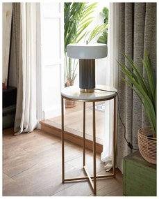 Biało-zielona lampa stołowa z metalowym kloszem (wys. 37,5 cm) Serenella – Kave Home