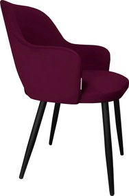 Krzesło Milano tkanina Welur noga metalowa : Kolor nogi - Czarna stożek, Kolor tkaniny - VELVET - MG02, Typ siedziska - Siedzisko stałe