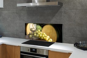 Szklany Panel Winiarska Tradycja: Beczki i Winogrona