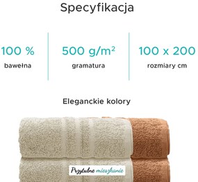 Ręcznik kąpielowy Comfort Maxi 100x200 cm brązowy, 100% bawełna