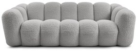Jasnoszara sofa z materiału bouclé 232 cm Hippolyte – Bobochic Paris