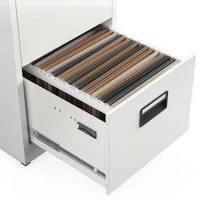 Metalowa szafa kartotekowa SARA V5, 460 x 1630 x 620 mm, biała