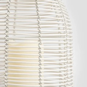 Lampion MODERN HAMPTONS ogrodowy ze świecą LED biały 19x21,5 cm HOMLA