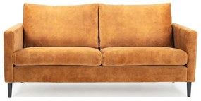 Żółta sofa z aksamitnym obiciem Scandic Adagio, szer. 153 cm