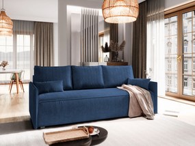 Masseno Sofa MESTOR z funkcją spania i pojemnikiem na pościel, Rozkładana sofa - Niebieski, POSO 05