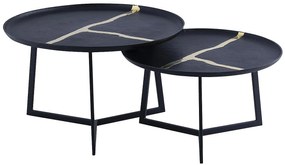 Stoliki kawowe wysuwane z metalu - Czarny i Złoty - ADALINA