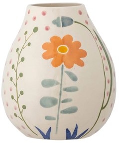 Kremowy kamionkowy ręcznie malowany wazon (wysokość 17 cm) Taza – Bloomingville