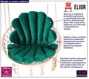 Huśtawka na taras z dwiema poduszkami butelkowa zieleń - Limmi