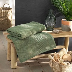 Bawełniany ręcznik kąpielowy frotte w kolorze khaki 90x150 cm Tendresse – douceur d'intérieur