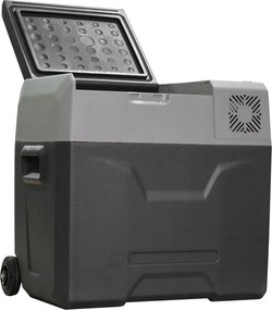 HOMCOM Lodówka samochodowa 50L do -20C panel dotykowy 2 koła rączka teleskopowa przenośna szara | Aosom PL