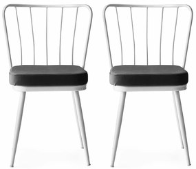Zestaw krzeseł do jadalni Yildiz Anthracite and White, 2 szt.