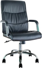 Fotel biurowy - obrotowy i regulowany na wysokość - materiał - czarny - KENT