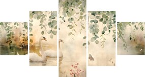 Obraz - Jezioro, akwarela (125x70 cm)