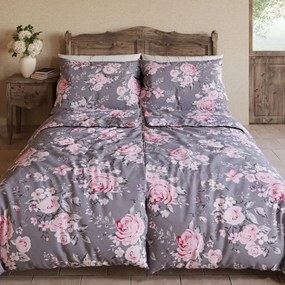Kvalitex Pościel bawełniana Provence Beatrice szary, 140 x 220 cm, 70 x 90 cm, 140 x 220 cm, 70 x 90 cm