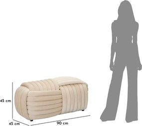 Kremowa aksamitna ławka Softy – Mauro Ferretti