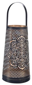 InDecor Świecznik metalowy Mandala czarny, 17 x 17 x 30 cm, L