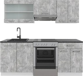 Aneks kuchenny beton/biały 200x60x81.6 r-line