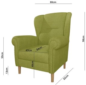 Zielony fotel typu uszak Swan – Ropez