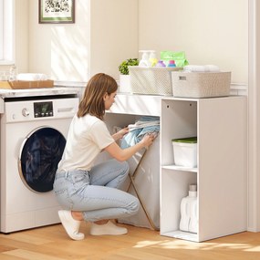 HOMCOM Szafka nad pralkę, organizer łazienkowy nad toaletę z otwartymi półkami do pralni, biały | Aosom PL