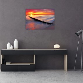 Obraz na szkle - Sunset, Baltic Sea, Poland (70x50 cm)