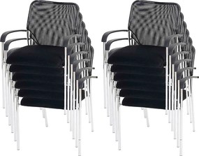 Krzesło dla gości Tucson (zestaw 12 sztuk),  siedzisko czarne, oparcie czarne