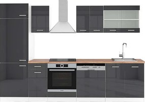 Aneks kuchenny antracytowy wysoki połysk/biały 300x60x81.6 r-line