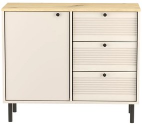 Komoda z 3 szufladami 100 cm kaszmir + dąb artisan P7-C93