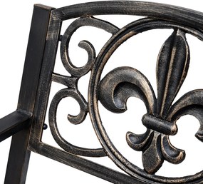 Outsunny Krzesło Bujane Ogrodowe Metalowe Antyczny Styl Brązowe Wygodne Siedzisko 60x73x85cm | Aosom PL