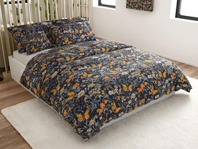 PrzytulneMieszkanie.pl PrzytulneMieszkanie.pl Pościel z mikrowłókna BUTTERFLY GARDEN niebiesko-szara Rozmiar pościeli: 2 szt 70 x 90 cm | 200 x 220 cm