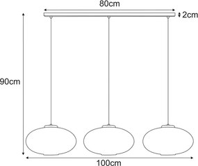 Wisząca lampa z ryflowanymi kloszami beżowa Z0-N22