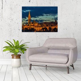 Obraz oświetlonego budynku (70x50 cm)