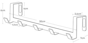 Biały metalowy wieszak na drzwi 30 cm Tower – YAMAZAKI