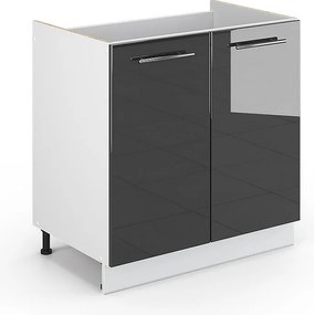 Szafka pod umywalkę antracyt wysoki połysk 80x51.6x82 fame-line