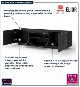 Czarna nowoczesna szafka RTV stojąca lub wisząca Z7-F19