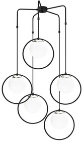 Czarna metalowa lampa wisząca Opviq lights Satyros