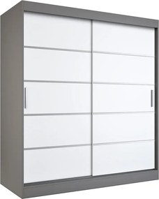 Szafa przesuwna antracyt + biały 180 cm K1-F53