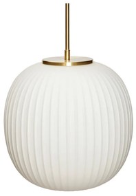 Biała lampa wisząca ze szklanym kloszem ø 32 cm Serene – Hübsch