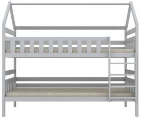 Łóżko piętrowe domek FELIKS 180x90 białe drewniane z szufladami KOCOT KIDS