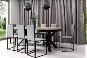 Stół loftowy okrągły rozkładany Bistro 120–196 cm – industrialny stół do jadalni, stalowa konstrukcja
