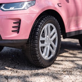 AIYAPLAY LAND ROVER DISCOVERY jeździk, jeździk z klaksonem i odgłosami silnika, schowek pod siedzeniem, 18-36 miesięcy, różowy | Aosom PL