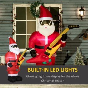 Outsunny Dekoracja Bożonarodzeniowa Nadmuchiwany Mikołaj na Zewnątrz, 140 cm, Czerwony