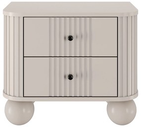 Zestaw szafek nocnych Vesper 56 cm - kaszmir / czarne uchwyty / nogi kule